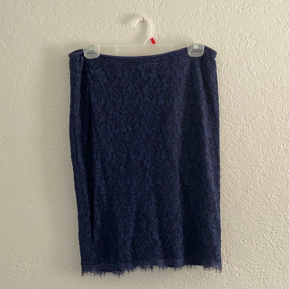 Diane vonFurstenberg Navy Lace Skirt